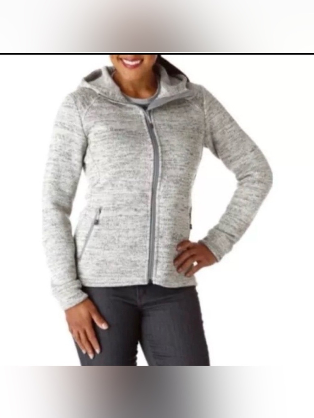 Mammut Kachemak Heather Gray Women’s Fleece Full-zip Hoodie Jacket / Size XL